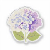 Paarse Hydrangea  Sticker (Voorkant)