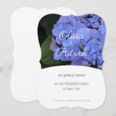 Paarse Hydrangea Trouw Save the Date  Kaart (Voorkant / Achterkant)