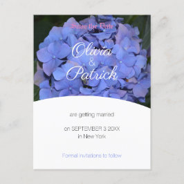 Paarse Hydrangea Trouw 'Save the Date' Uitnodiging Briefkaart