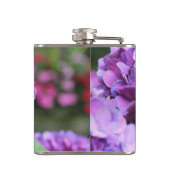 Paarse hydrangea Vinyl Wrapped Kolf Heupfles (Achterkant)