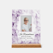 Paarse Hydrangea Waterverf Viering van het Leven Acryl Bord (Voorkant)