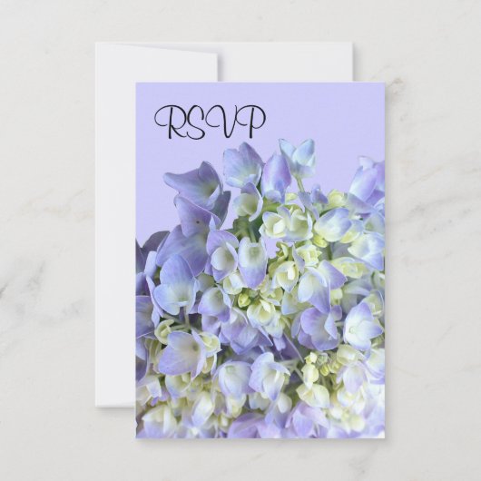 Paarse Hydrangea Wedding RSVP (Achterkant)