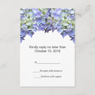 Paarse Hydrangea Wedding RSVP Kaartje