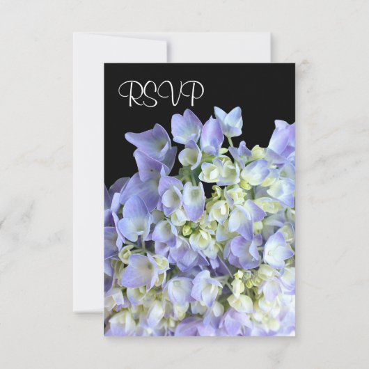Paarse Hydrangea Wedding RSVP Kaartje (Achterkant)