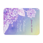 Paarse hydrangeas Floral Wedding Save the Date Magneet (Horizontaal)