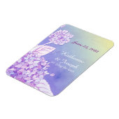 Paarse hydrangeas Floral Wedding Save the Date Magneet (Linkerzijde)