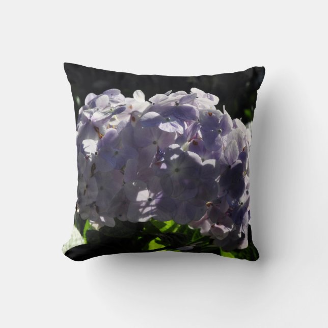 Paarse Hydrangeas Flowers Kussen (Voorkant)