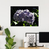 Paarse Hydrangeas Flowers Poster (Thuiskantoor)