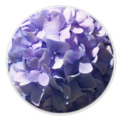 Paarse hydrangeas keramische knop (Voorkant)