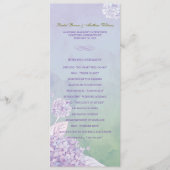 Paarse Hydrangeas Lang Verticaal Huwelijksprogramm Programma (Voorkant)