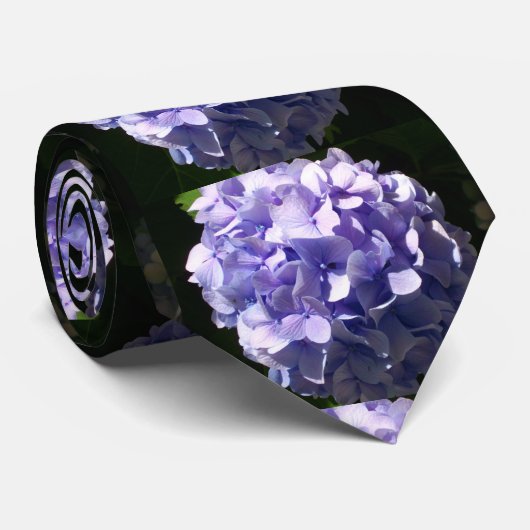 Paarse hydrangeas stropdas (Opgerold)