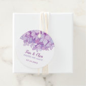 Paarse hydrangeas Wedding Bedankjes Labels (In situ)