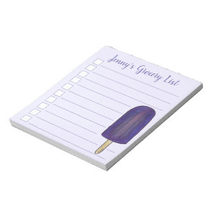 Paarse Ice Lolly Paars Popsicle Grocery List Notitieblok