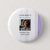 Paarse in liefdevolle herinnering begrafenismonume ronde button 5,7 cm (Voorkant)