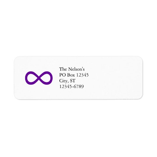 Paarse infiniteitssymbool etiket (Voorkant)