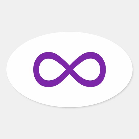 Paarse infiniteitssymbool ovale sticker (Voorkant)