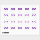 Paarse infiniteitssymbool ronde sticker (Vel)
