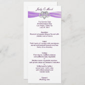 Paarse Infinity Hart Bruiloft Menu Kaart (Voorkant / Achterkant)