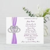Paarse Infinity Heart Bruids Douche Uitnodiging (Staand voorkant)