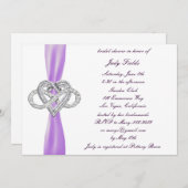 Paarse Infinity Heart Bruids Douche Uitnodiging (Voorkant / Achterkant)