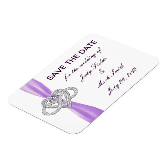 Paarse Infinity Heart Save De Datummagneet Magneet (Linkerzijde)