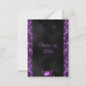 Paarse Ingelijste Zwarte Afstuderen Uitnodiging Sj (Achterkant)