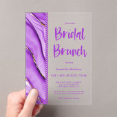 Paarse Inkt Bruids Brunch Acryluitnodiging Acryl Uitnodigingen (Insitu (Draagbaar))