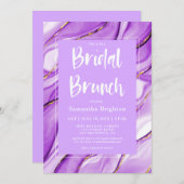 Paarse Inkt Bruids Brunch Uitnodiging (Voorkant / Achterkant)