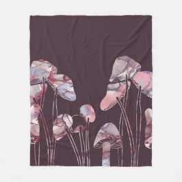 Paarse inktpaddenstoelen fleece deken