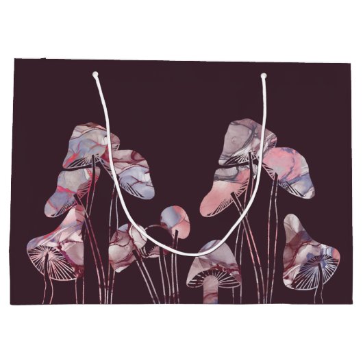 Paarse inktpaddenstoelen groot cadeauzakje (Achterkant)