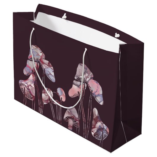 Paarse inktpaddenstoelen groot cadeauzakje (Achterkant Gekanteld)