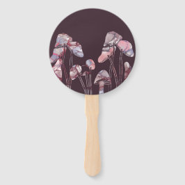 Paarse inktpaddenstoelen handwaaier