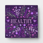 Paarse Inspirerend Hart Bloemen  Fotoplaat (Voorkant)