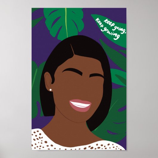 Paarse Inspirerende blijven groeien Poster (Voorkant)