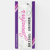 Paarse instapkaart Bruidsdouche Spandoek (Verticaal)