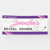 Paarse instapkaart Bruidsdouche Spandoek (Horizontaal)