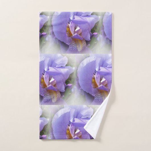 paarse iris bad handdoek (Handdoek)