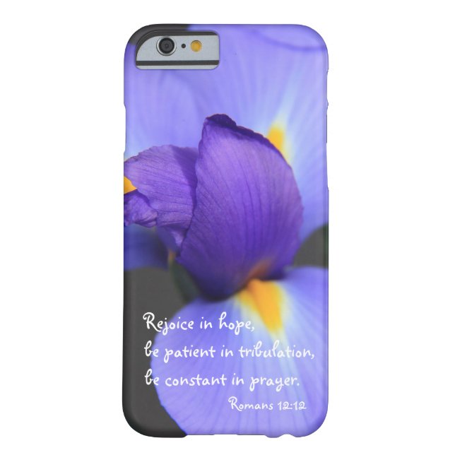 Paarse Iris, Bijbelse Verse over Hope, Romeinen 12 Case-Mate iPhone Case (Achterkant)