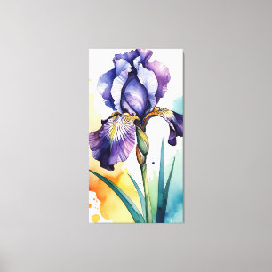 Paarse iris bloem bloei canvas afdruk