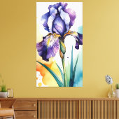 Paarse iris bloem bloei canvas afdruk (Insitu (Woonkamer))