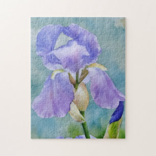Paarse Iris Bloem Bloemen Kunsttuin Puzzel