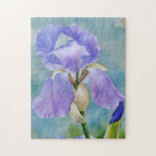 Paarse Iris Bloem Bloemen Kunsttuin Puzzel (Verticaal)