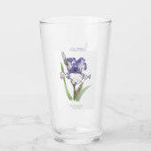 Paarse iris bloem botanische kunst glas (Achterkant)