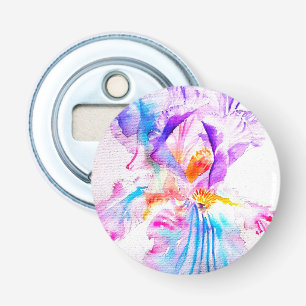 Paarse iris Bloem Bruiloft Gunsten Bloemstuk Bloem Button Flesopener