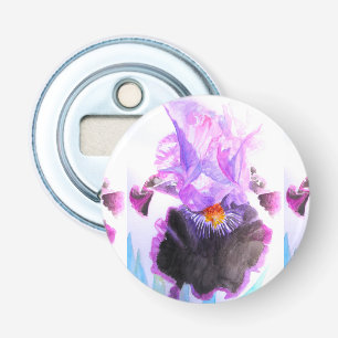 Paarse iris Bloem Bruiloft Gunsten Bloemstuk Bloem Button Flesopener