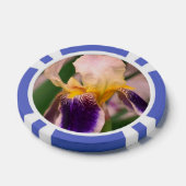 Paarse iris bloem foto klei poker chips (Enkel)