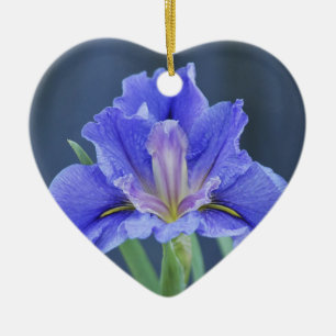 Paarse Iris-bloem Keramisch Ornament