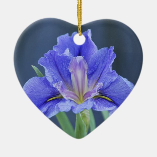 Paarse Iris-bloem Keramisch Ornament (Voorkant)