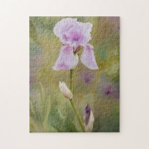 Paarse Iris Bloem Kunst Puzzel