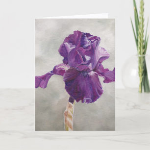 Paarse Iris Bloem Kunst Wenskaart Bedankkaart
